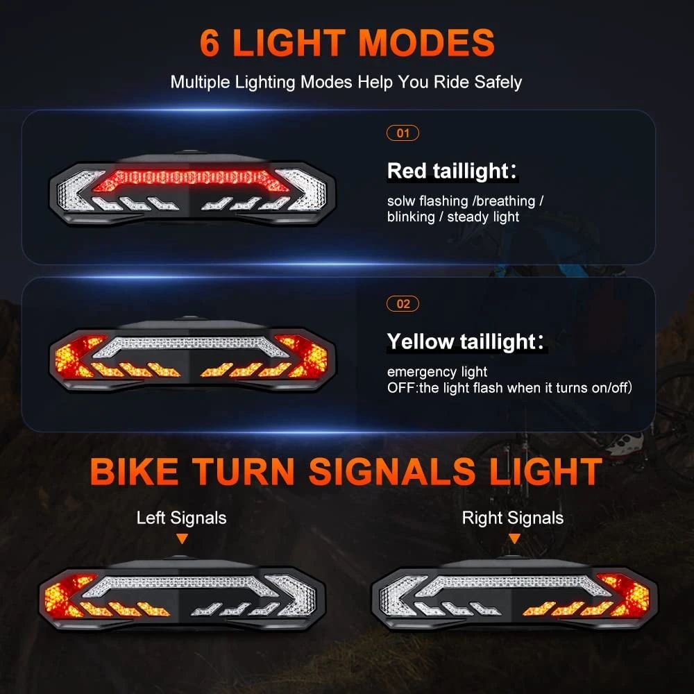 Bike Rear Light With Alarm Function