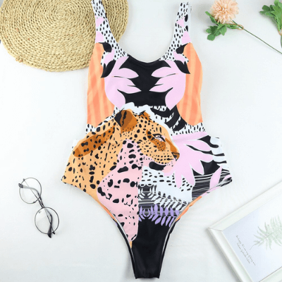 One Piece Swimsuit With Animal Print For Women Wild Welle