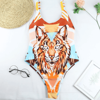 One Piece Swimsuit With Animal Print For Women Wild Welle