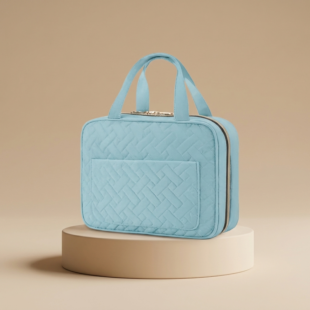 Travel Makeup Bag | Compact Cosmetic Organizer with 4 Compartments