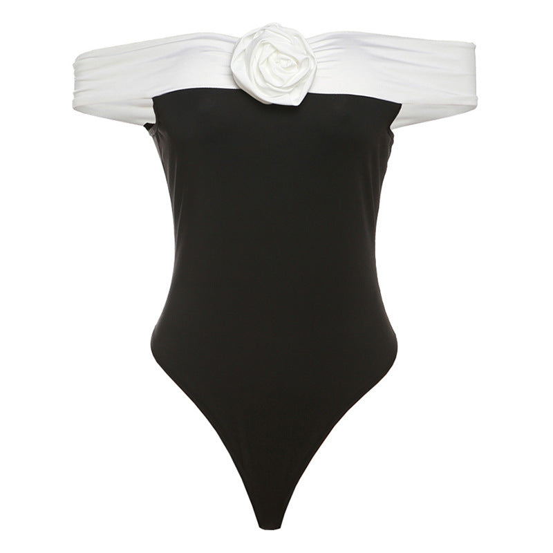 Women's Swimsuit With Off-Shoulder Design And Floral Details