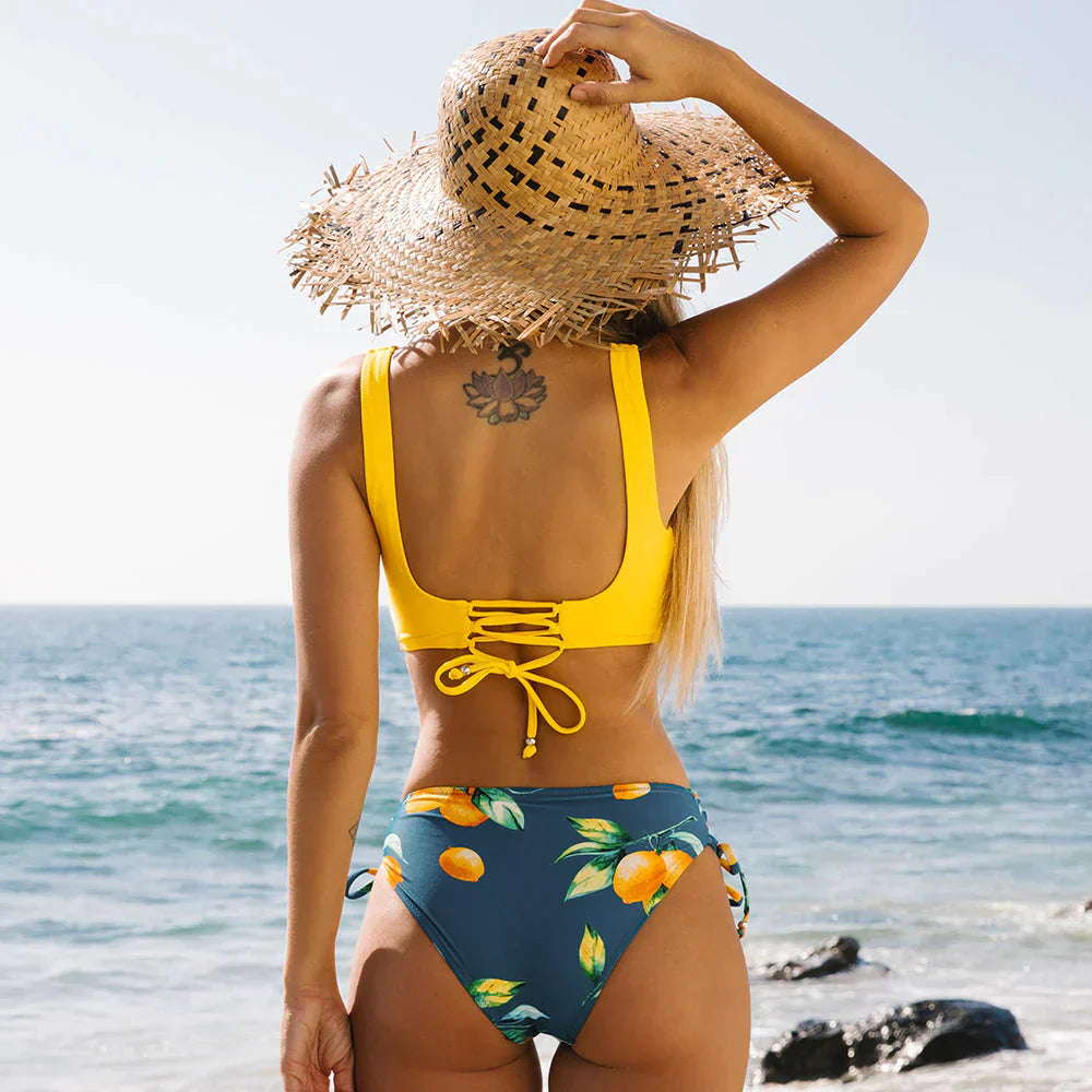 Wrap Bikini With Floral Pattern