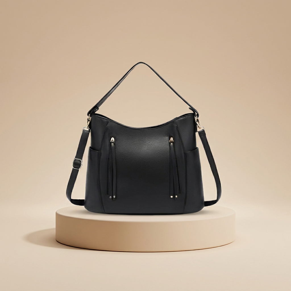 Vintage Women's Leather Handbag | Retro Shoulder Tote Bag