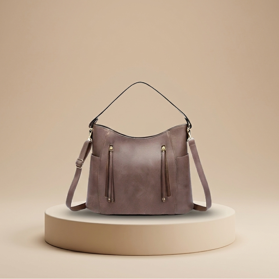 Vintage Women's Leather Handbag | Retro Shoulder Tote Bag