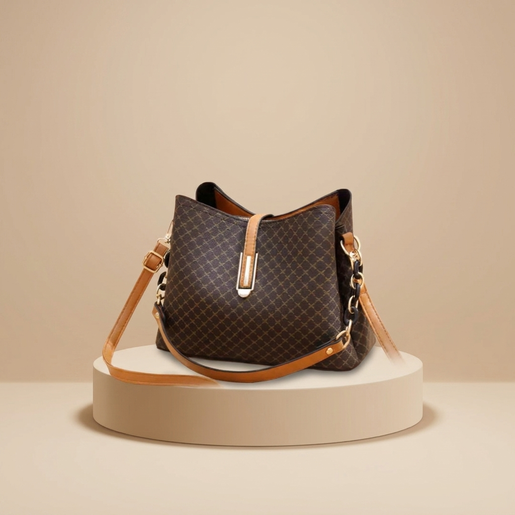 Womens Large PU Leather Shoulder Bag