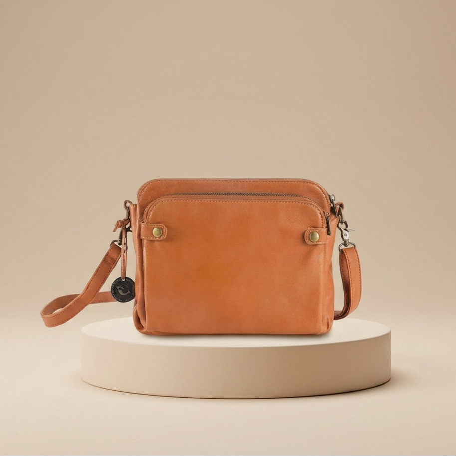 Women's Leather Crossbody Bag 3-Layer Shoulder Clutch Purse Handbag